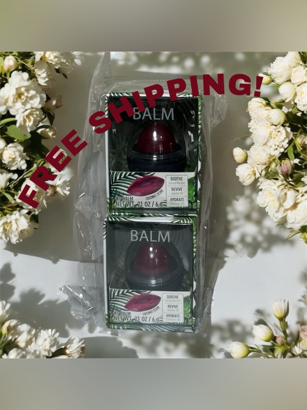 NWT 2 Pack LIQUE Lip Care Coconut Scent Lip Balm FREE SHIPPING!